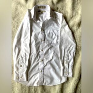 Nordstrom Boys Button Down Long Sleeve white Size 8 Non-Iron 100% Cotton